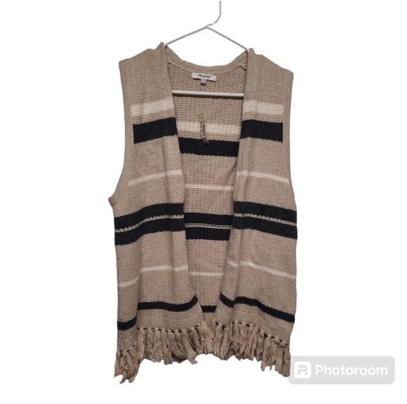 NWT Madewell (XS/S) Boho Open Front Cardigan Sweater with Fringe - Picture 3 of 9